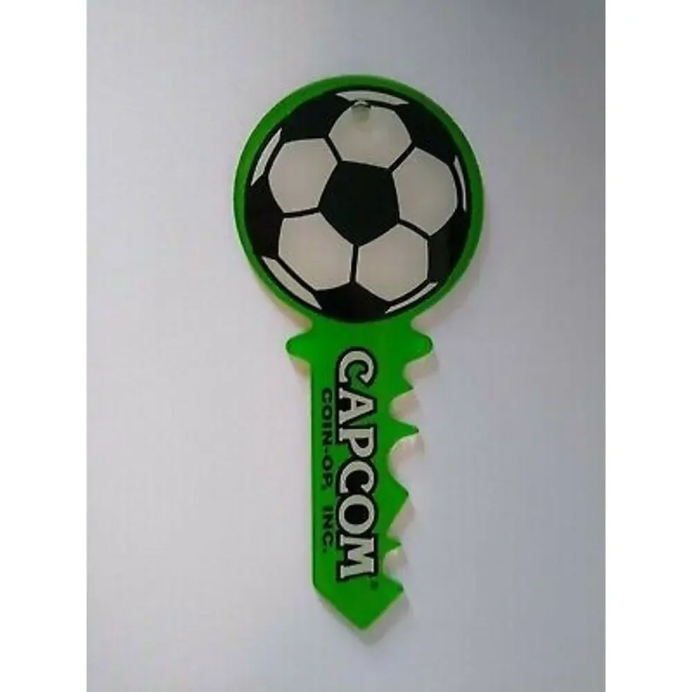 Capcom Flipper Football Pinball Machine Plastic Keychain Original 1996 NOS Green